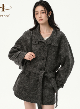HPO-Half Psst One原创设计秋冬新款羊毛呢外套大衣中长款高级感