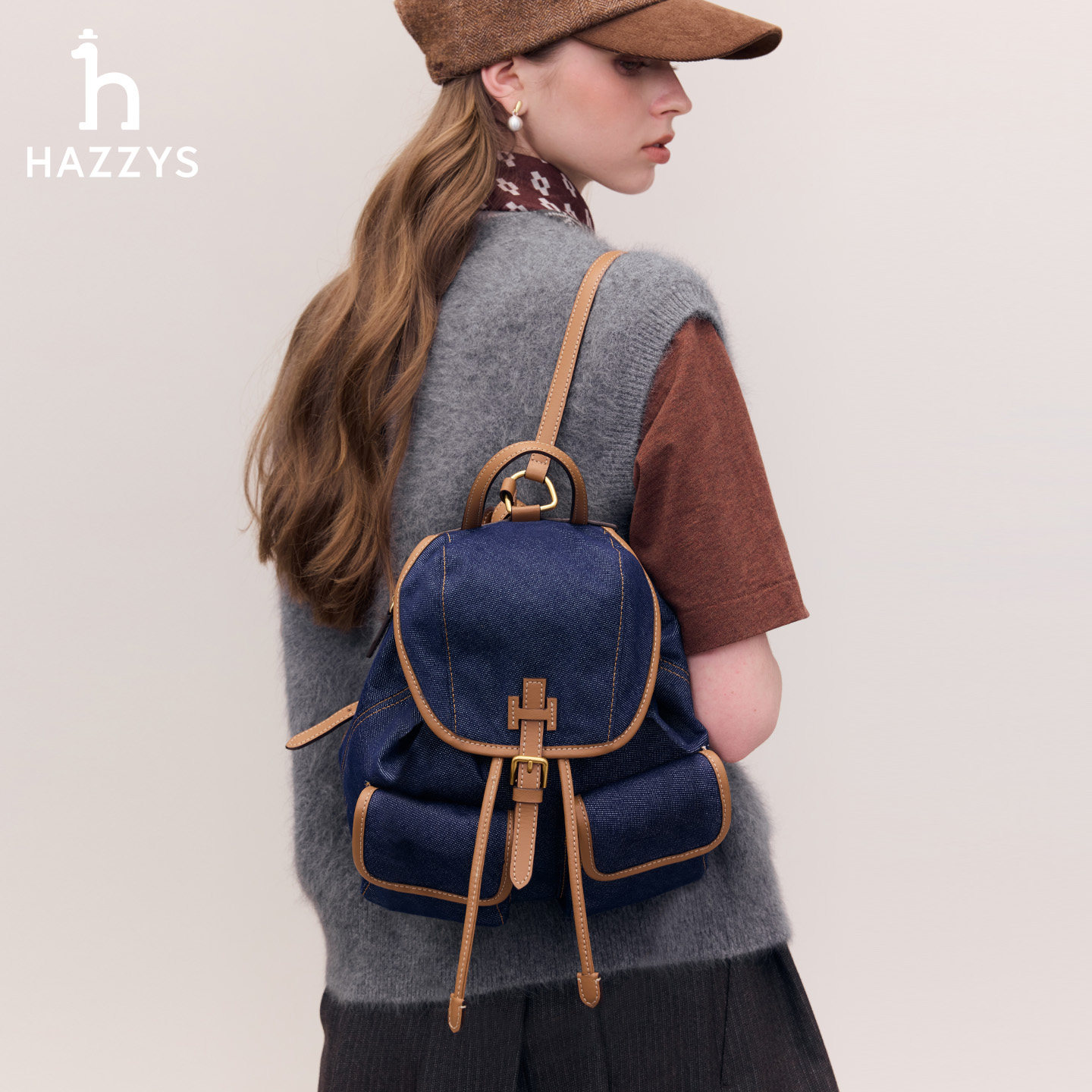 【商场同款】Hazzys哈吉斯26秋冬新品女士包袋日常休闲通勤双肩包