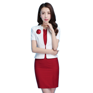 职业装气质女神范宴会正装新闻联播主持人连衣裙套装端庄大气夏季