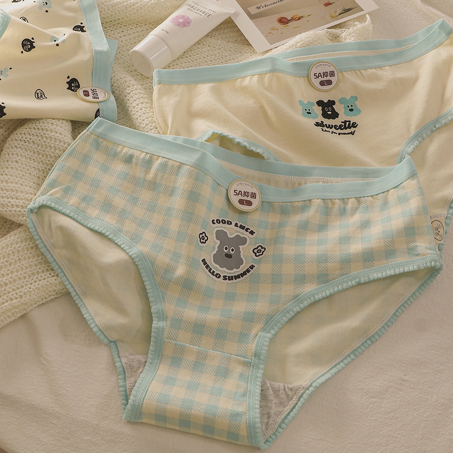 内裤5A全棉内裤女中腰精梳棉纯棉