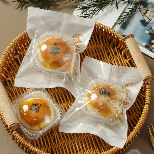 新款加厚单独蛋黄酥包装袋机封包月饼礼盒子80克带塑料托中秋打包