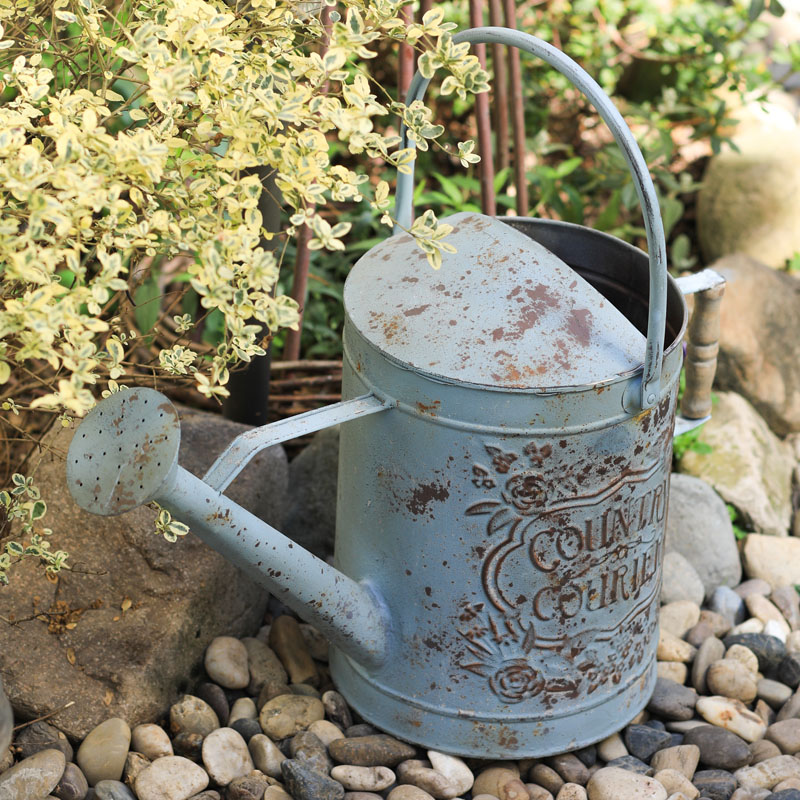 复古铁艺花卉水壶花洒花器装饰