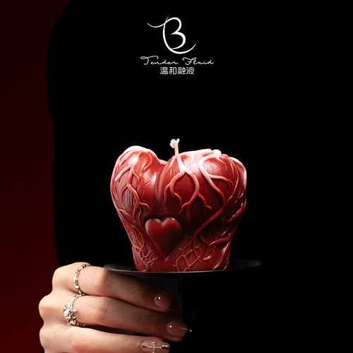 【苹果与心脏】220克大重量 42度低温蜡烛香薰蜡节日礼物s不伤肤m