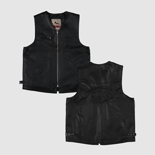 现货CORTEIZ恶魔岛BOXYFIT皮马甲背心外套嘻哈美式DRILL机车