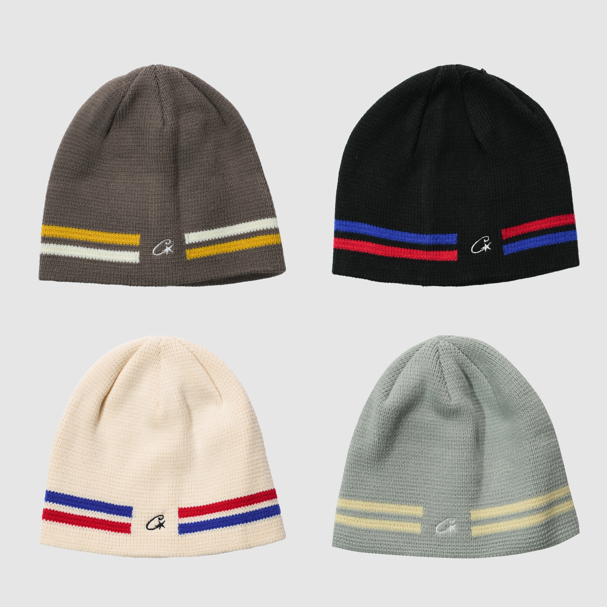 现货CORTEIZ针织毛线CENTRALCEE冷帽条纹无边无檐VIBE嘻哈美式