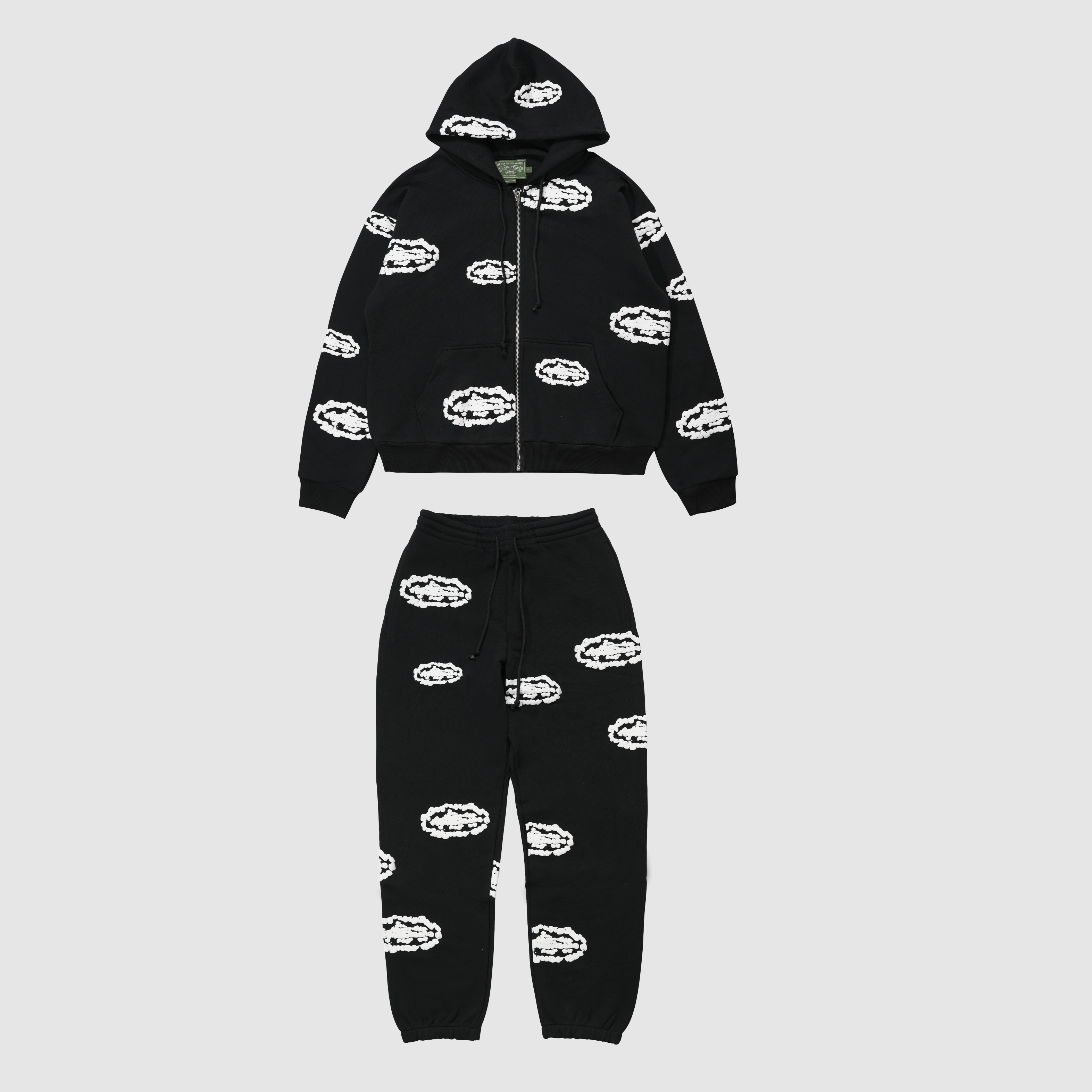 现货CORTEIZ X DENIM TEARS木棉花联名拉链开衫卫衣帽衫嘻哈美式