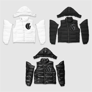 现货CORVIDAE羽绒棉服马甲夹克外套短宽可拆卸BOXY美式嘻哈街头