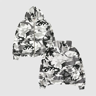 现货CORTEIZ恶魔岛迷彩连帽卫衣外套帽衫BOXY短宽嘻哈美式OPUIM