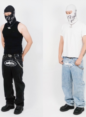 现货CORTEIZ牛仔裤CLEANFIT直筒VIBE滑板美式嘻哈BAGGY复古DRILL