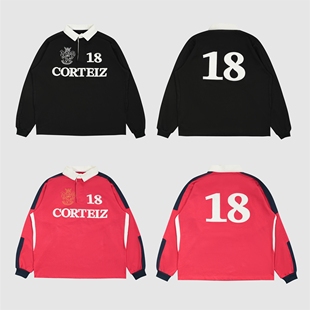 现货CORTEIZ恶魔岛长袖POLO衫T恤足球衣美式嘻哈老钱CLEANFITBOXY