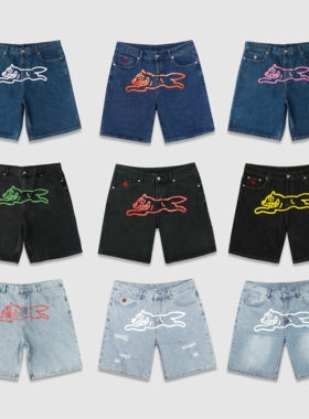 清仓现货BBC飞狗牛仔BAGGY短裤VIBE嘻哈美式7分中裤cleanfit boxy