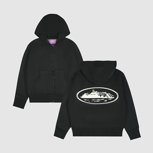 现货CORTEIZ重磅拉链毛衣针织连帽开衫短款外套嘻哈美式BOXY滑板