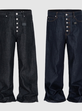 现货PLAYBOI CARTI同款原色弯刀牛仔裤BAGGY直筒嘻哈美式OPIUM