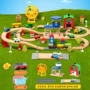 Gỗ xây dựng khối xe lửa đặt đường sắt xe điện đường ray xe lửa 2-3-5-7 tuổi cậu bé lắp ráp đồ chơi - Đồ chơi điều khiển từ xa đồ chơi trẻ con