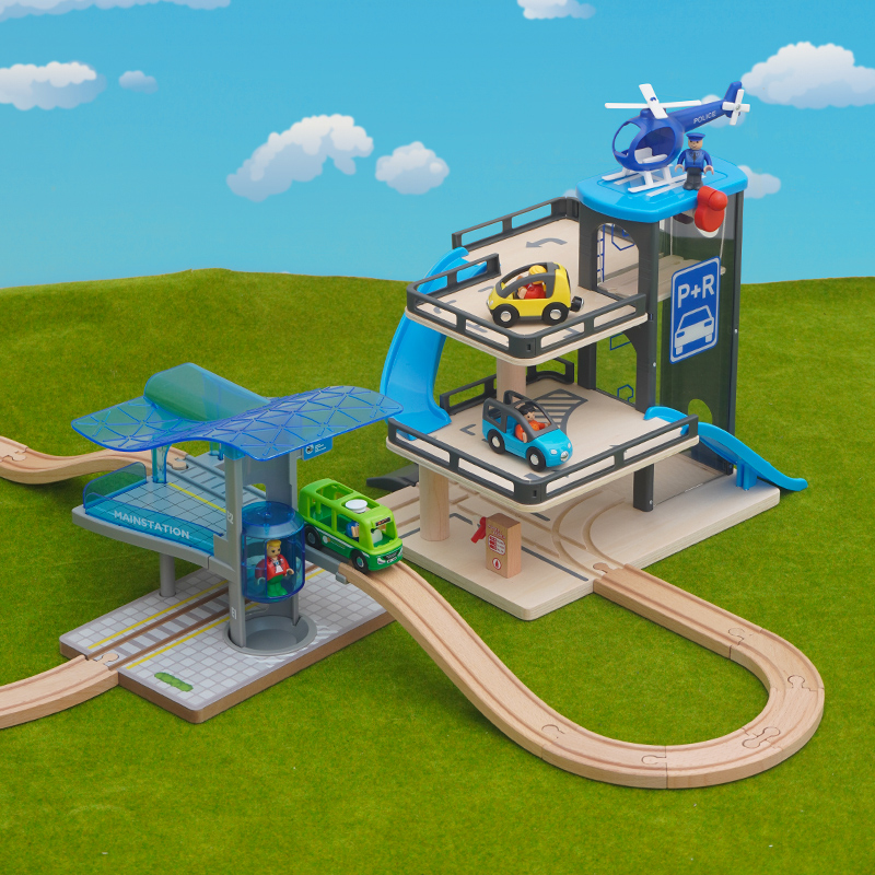 停车场玩具儿童汽车轨道车