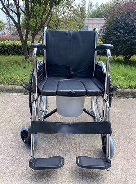 瑞诚大型号带手刹手推轮椅车带坐便盆餐桌 折叠老年人护理 RCG02