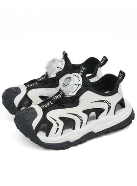 泰兰尼斯kids露营鞋夏男童沙滩凉鞋户外时尚防滑旋钮扣T07D5B6096