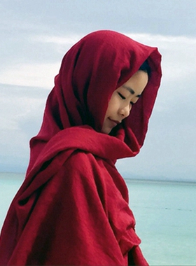 秋季纯色复古民族风女围巾