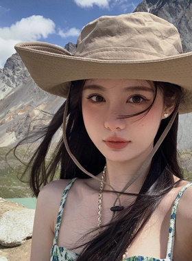 出游度假风男女夏季大檐渔夫帽