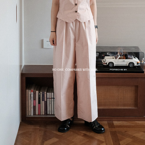 高腰休闲宽松棉麻阔腿裤