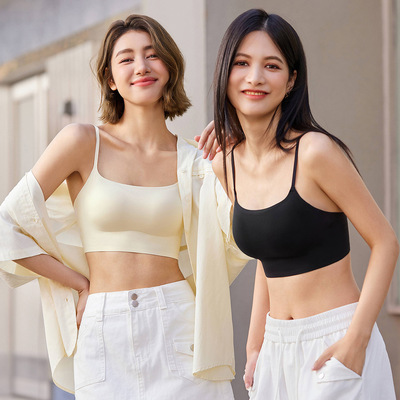 艾迪莎6070无痕套头一体式舒适裸感美背内衣女无钢圈聚拢吊带文胸