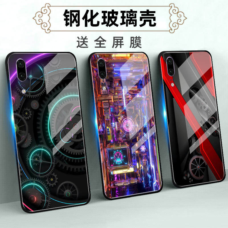 适用华为P20玻璃壳手机壳P20Pro保护套P10全包Plus防摔软定制薄硅胶金属核心新款时尚情侣女创意高级男网红卡