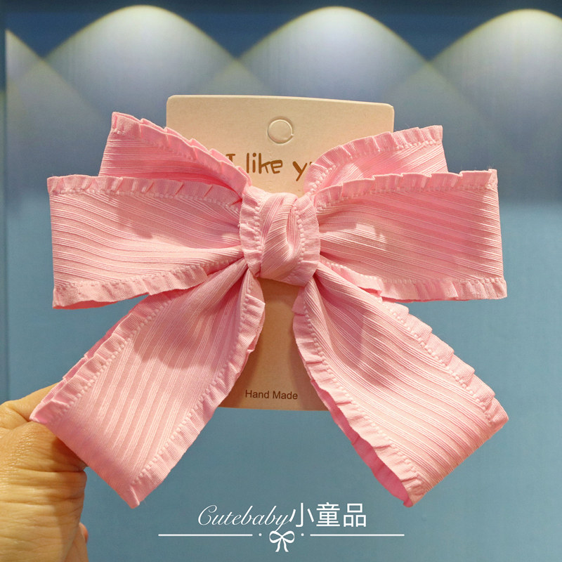 韩系甜美公主粉色大蝴蝶结女孩马尾顶夹头饰儿童气质发卡可爱发夹,童装/婴儿装/亲子装,发饰,淘宝优惠券,粉丝福利购,淘宝优惠卷