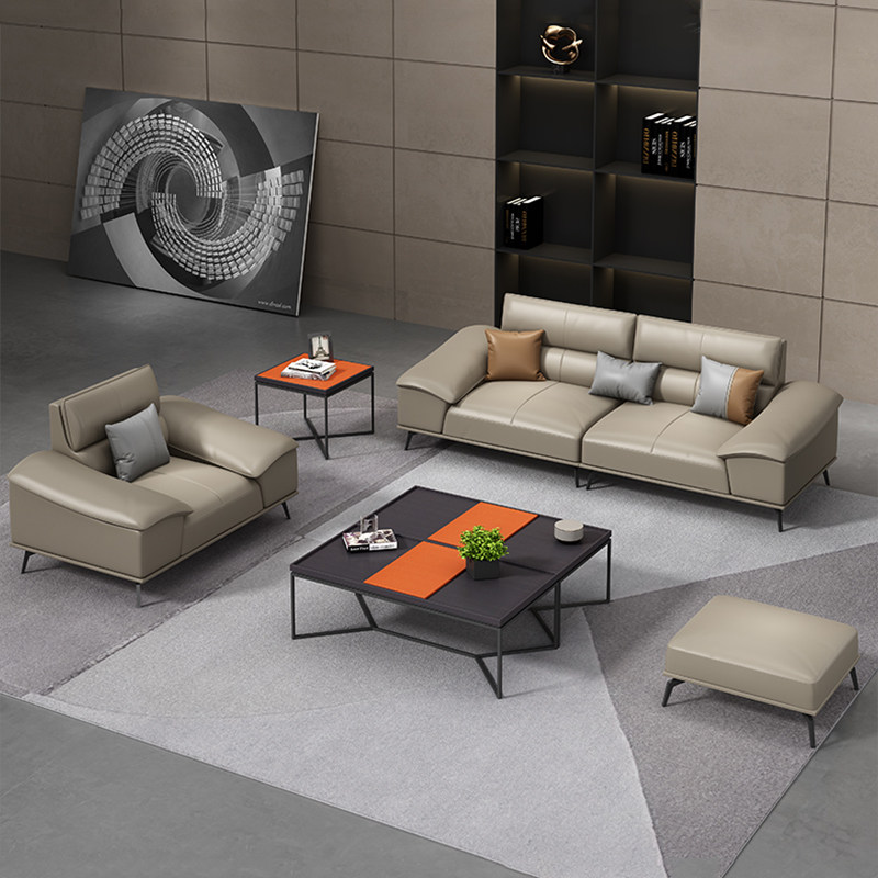 办公室沙发茶几组合简约大气商务会客接待室沙发三人位办公沙发