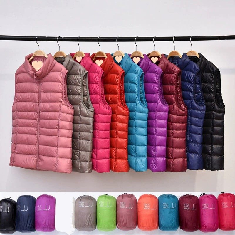 2025轻薄羽绒服马甲女短款冬季立领爆款鸭绒内胆内搭外套代发