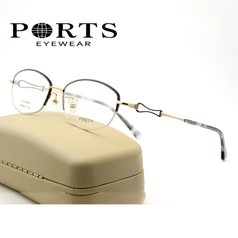 ports宝姿新款眼镜女半框钛架小近视架轻盈优雅配镜框pof22127