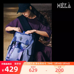 安踏凯里·欧文丨双肩包男女款牛仔老花丹宁风背包大容量时尚书包