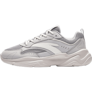 安踏男鞋老爹鞋2026春季新款轻便复古休闲鞋银色厚底增高运动鞋男