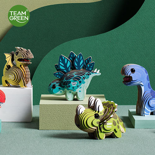 teamgreen绿团eugy纸质拼图动物虫类拼装模型儿童手工DIY益智玩具
