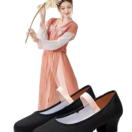 民族舞考级软底高跟练功鞋女
