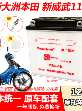 摩托车水电瓶新大洲SDH110-19-21新威武 Wave110S 110T蓄电池