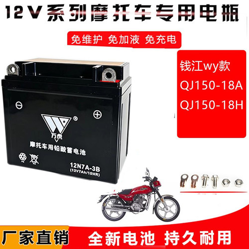 钱江150-18A摩托车电瓶免维护