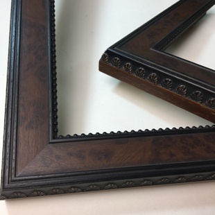 复古棕咖花纹实木画框定制油画框装裱美式相框装饰画挂墙摆台