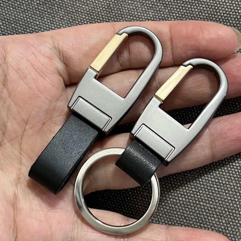 男士汽车钥匙扣腰挂 小巧连接皮条牛皮 真皮车钥匙链环挂饰锁匙扣