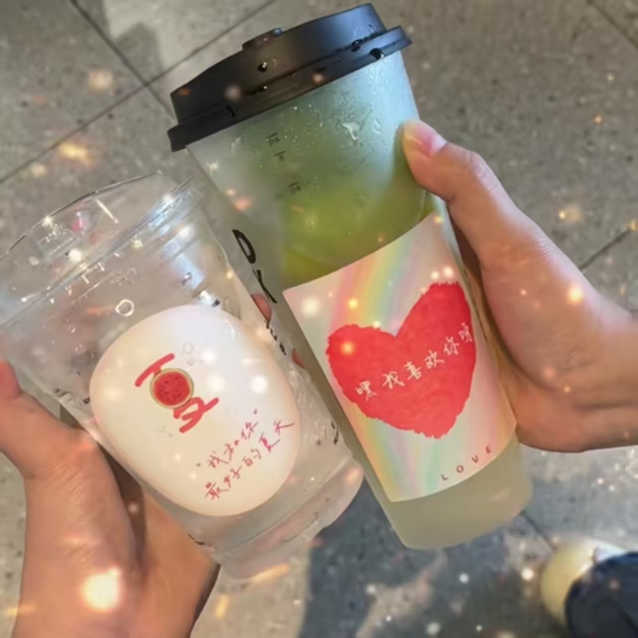 温变贴纸浪漫文案贴纸奶茶杯贴送女朋友惊喜七夕情人节创意礼物