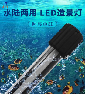 LED鱼缸小夜灯迷你定时调光防水潜水龙鱼虎鱼罗汉护眼增艳13CM