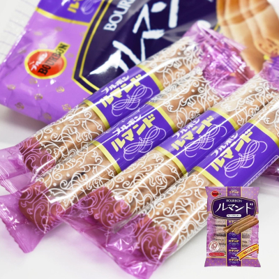 日本 bourbon 可丽饼皮巧克力奶油饼干棒88.8g