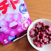 日本 uha悠哈甜甜圈形状 软糖弹性口感劲道有嚼劲紫提草莓味40g