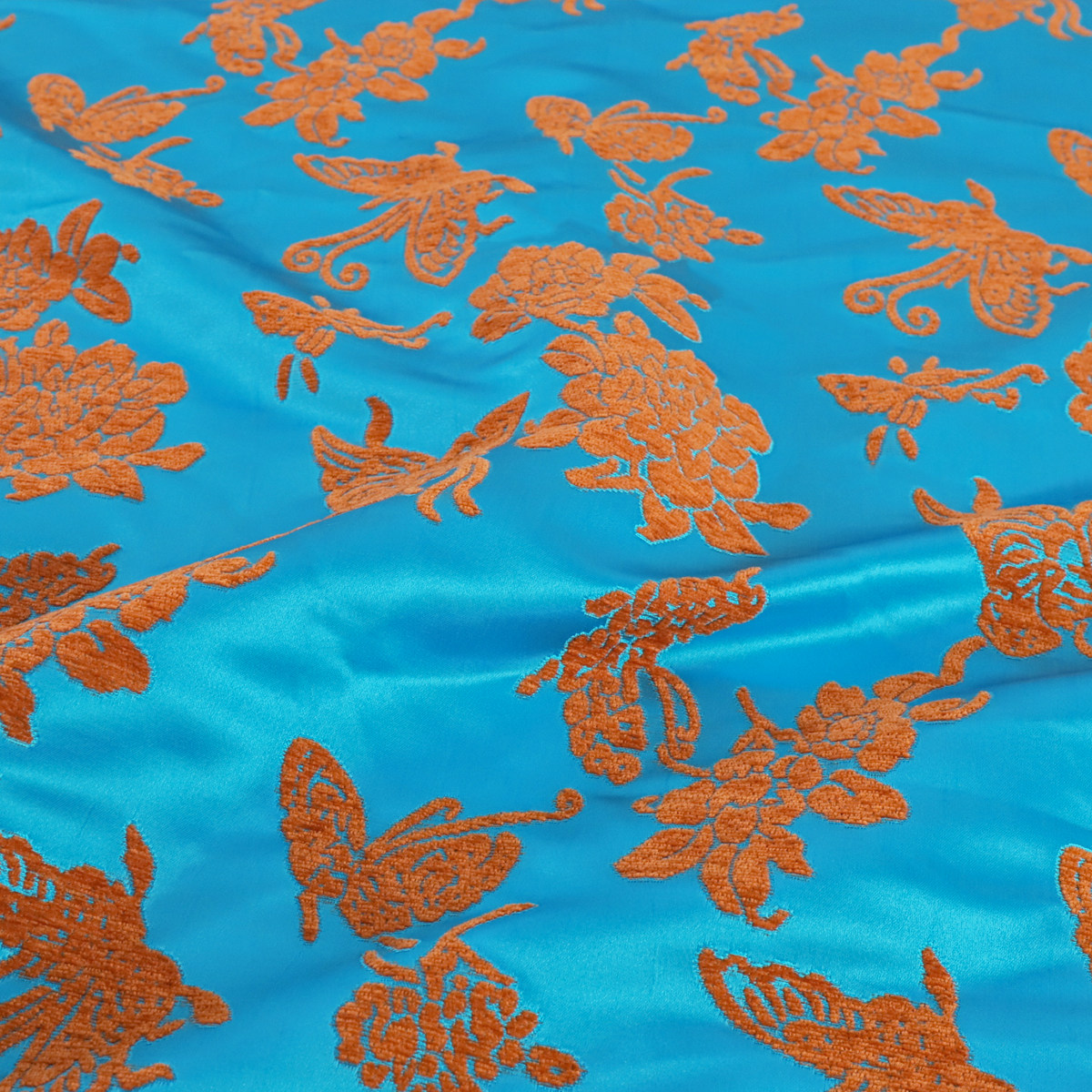 《 ZR003蝶恋花》真丝漳绒缎非遗面料高端古风藏袍马甲旗袍布料