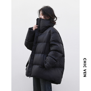 CV大码女装 冬季新品泡芙羽绒服软糯超轻面包服保暖外套胖MM显瘦