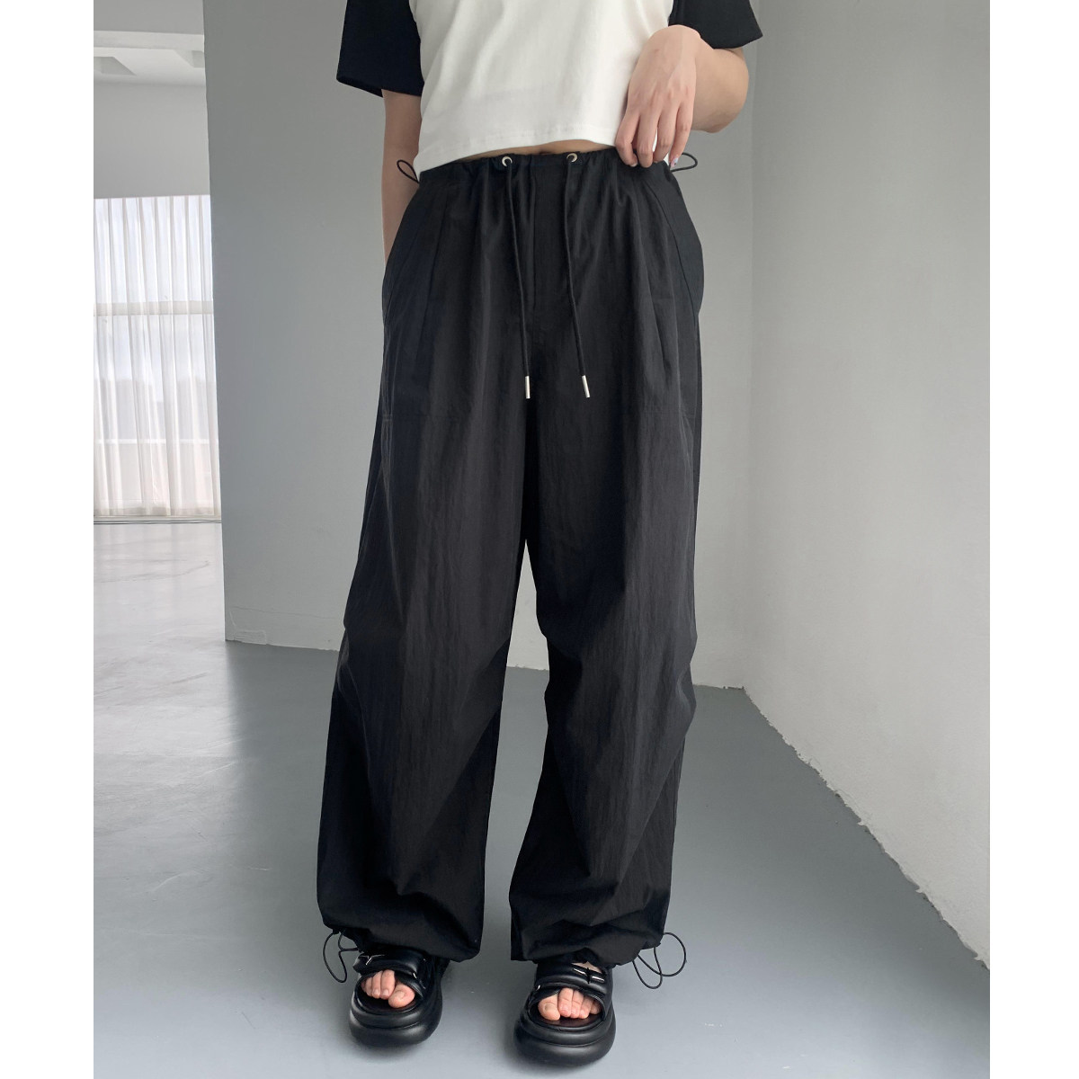 CV大码 美式宽松系带抽绳阔腿纸袋裤休闲工装裤夏季显瘦,女装/女士精品,大码裤装,淘宝优惠券,粉丝福利购,淘宝优惠卷