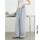 女装 空气感阔腿长裤 夏季 松紧高腰抽绳软糯休闲裤 女胖mm 新款 CV大码