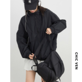 女装 2026夏季 新款 CV大码 UPF50 凉感连帽防晒服休闲冲锋外套女胖mm