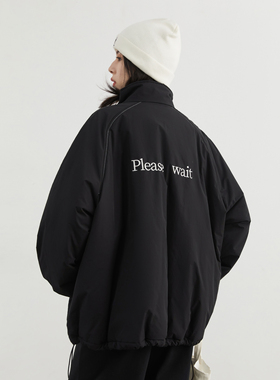 CV大码女装 冬季新款后背刺绣夹克棉服保暖棒球服棉袄外套胖MM女