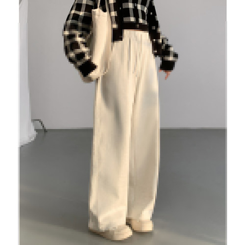 高腰弯刀阔腿裤运动休闲裤拖地裤