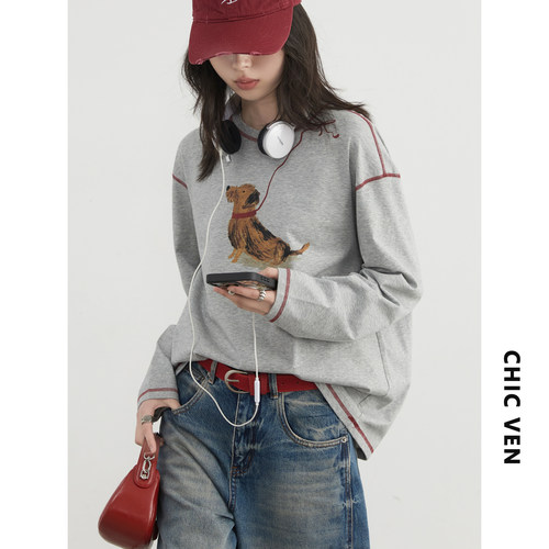 CV大码女装索罗娜趣味印花T恤女